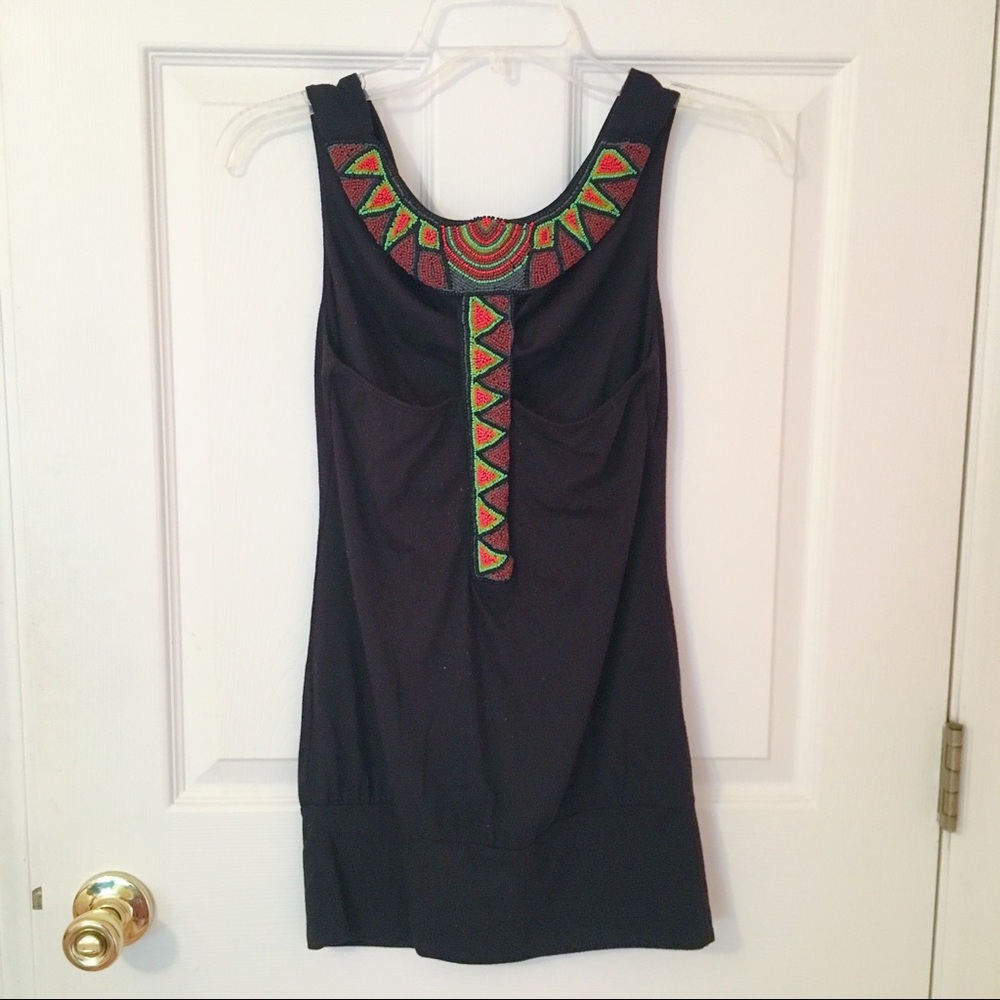 Beaded Black Top